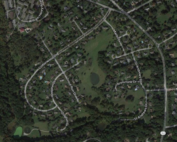 Aerial view of Lockwood Chase